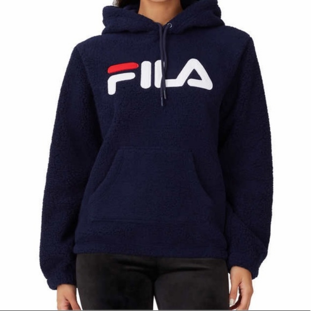 Brand new navy blue FILA plush hoodie XS